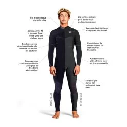 Combinaison Billabong Revolution Pro 3/2 - Dark Fudge -Plongée Soldes combinaison billabong revolution pro 32 dark fudge 3