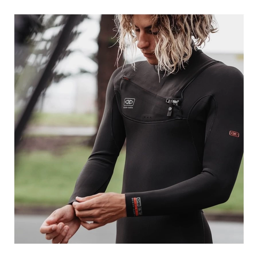 Combinaison Double Black 4/3mm Chest Zip Ocean & Earth - Black 3 Combinaison Double Black 4/3mm Chest Zip Ocean & Earth - Black – Image 3