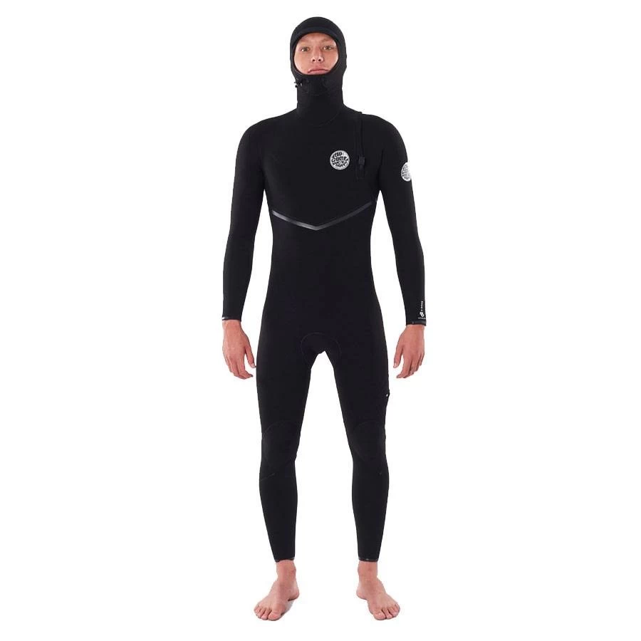 Combinaison Rip Curl E Bomb Zip Free 4/3 Hooded Black 2 Combinaison Rip Curl E Bomb Zip Free 4/3 Hooded Black – Image 2